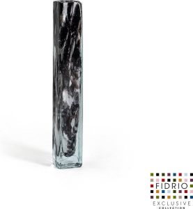 Fidrio Design Vaas Square GRANITO glas mondgeblazen bloemenvaas hoogte 28 cm
