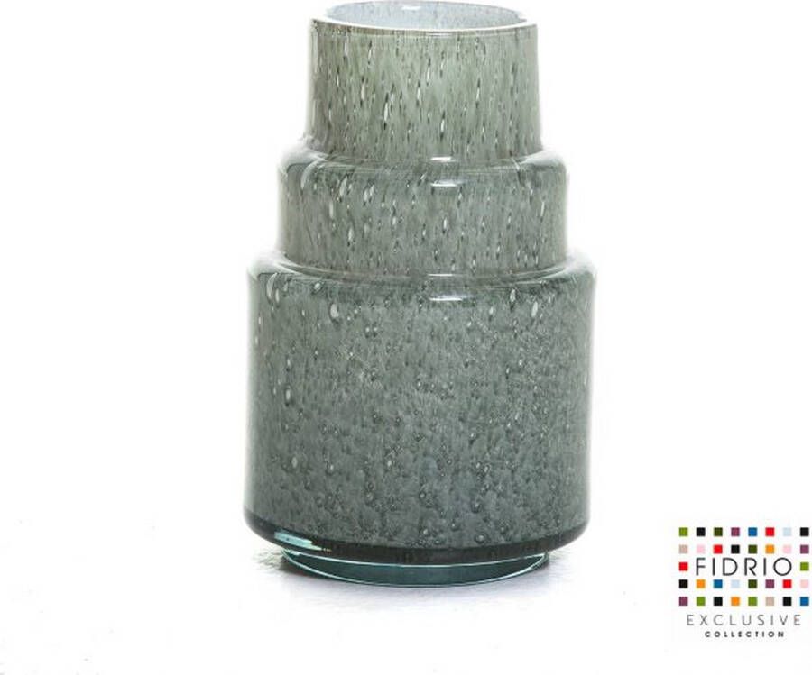 Fidrio Design Vaas Torch JADE glas mondgeblazen bloemenvaas diameter 10 cm hoogte 26 cm