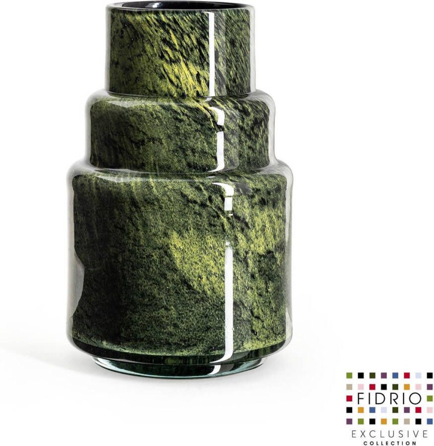Fidrio Design Vaas Torch MOUNTAIN GREEN glas mondgeblazen bloemenvaas diameter 10 cm hoogte 26 cm