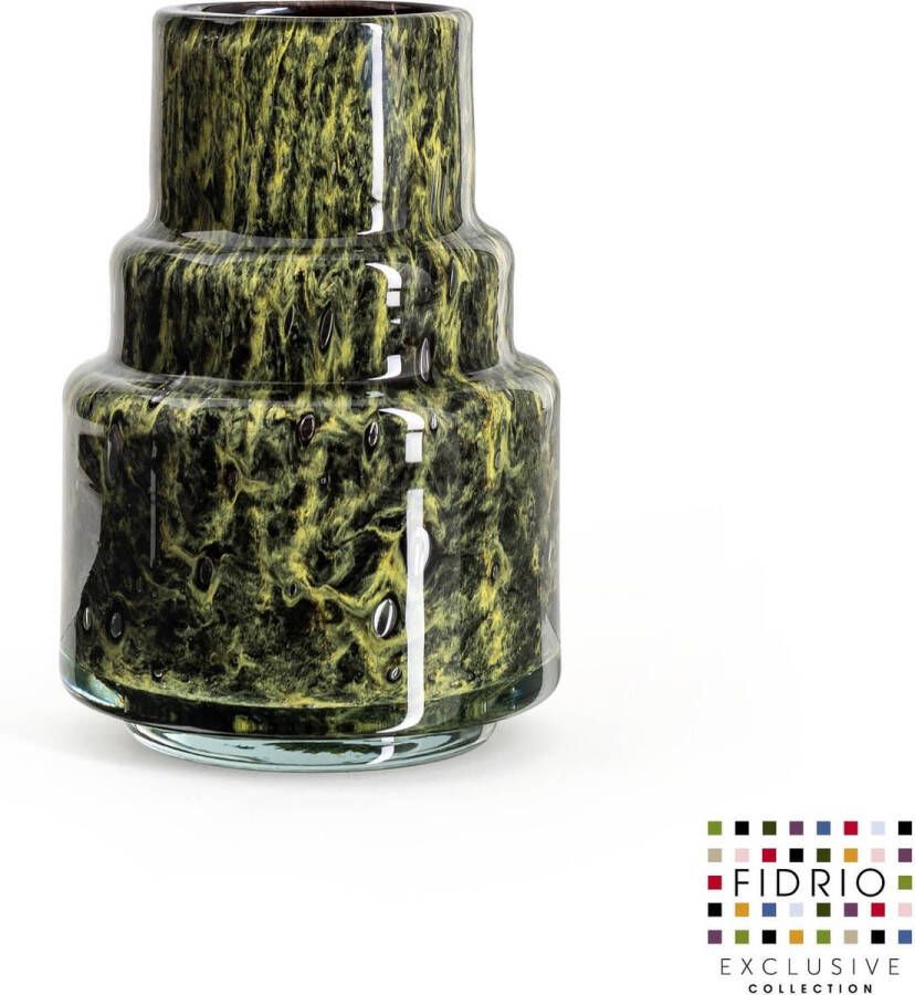 Fidrio Design Vaas Torch MOUNTAIN GREEN glas mondgeblazen bloemenvaas diameter 8 cm hoogte 20 cm