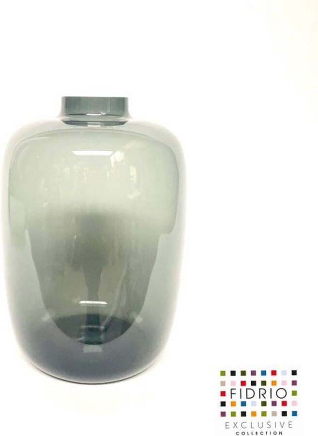 Fidrio Design Vaas Toronto GREY glas mondgeblazen bloemenvaas diameter 25 cm hoogte 35 cm