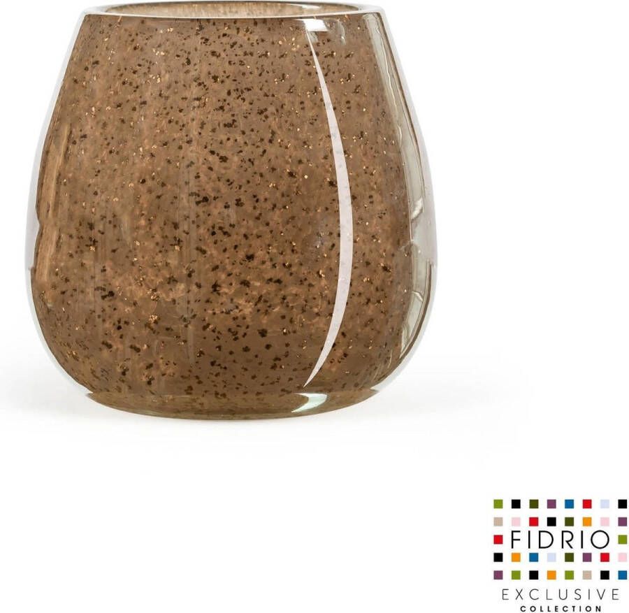 Fidrio Design vaas vase Fiore Bronze glas mondgeblazen hoogte 15 cm