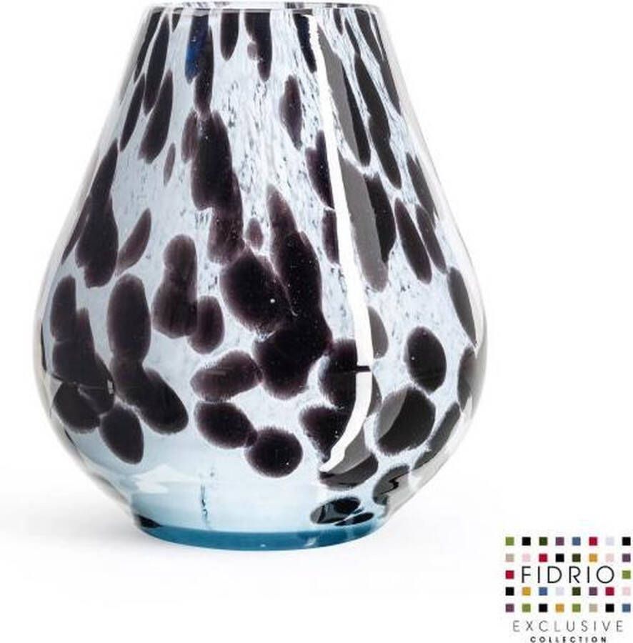 Fidrio Design vaas Venice DALMATIAN glas mondgeblazen bloemenvaas diameter 19 cm hoogte 25 cm