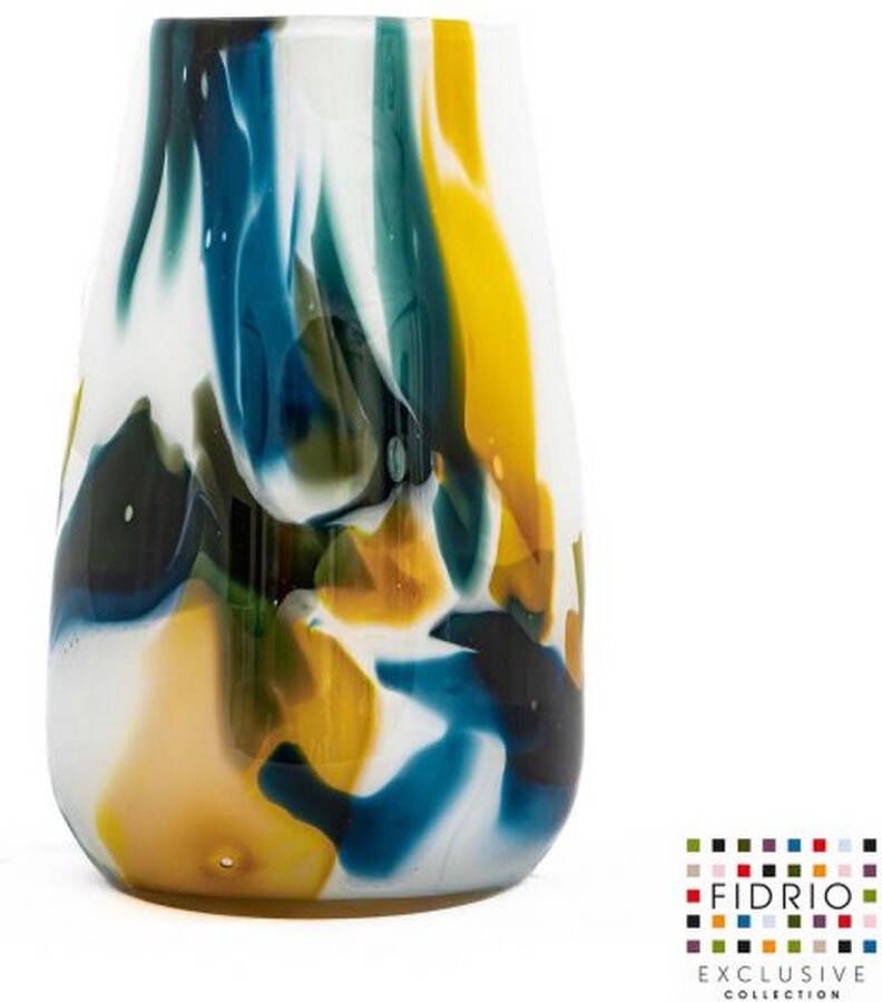 Fidrio Design Vaas Verona COLORI glas mondgeblazen bloemenvaas diameter 9 cm hoogte 25 cm
