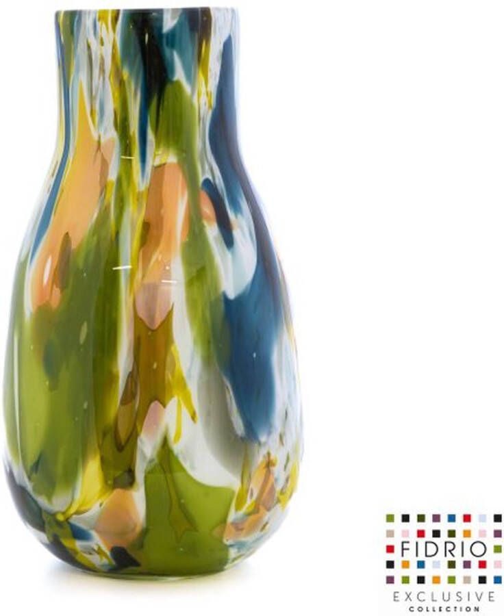 Fidrio Design vaas Verona large COLORI glas mondgeblazen bloemenvaas diameter 11 cm hoogte 36 cm