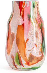 Fidrio Design vaas Verona large Mixed Colours glas mondgeblazen bloemenvaas diameter 11 cm hoogte 36 cm