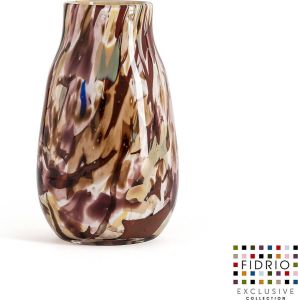 Fidrio Design Vaas Verona Small EARTH glas mondgeblazen bloemenvaas diameter 7 cm hoogte 19 cm
