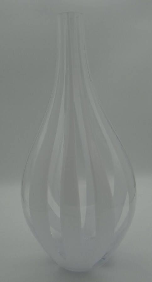 Fidrio fles transparant witte lijnen Hoog 52 cm Decoratieve vaas Decoratieve fles glaswerk vaas transparant