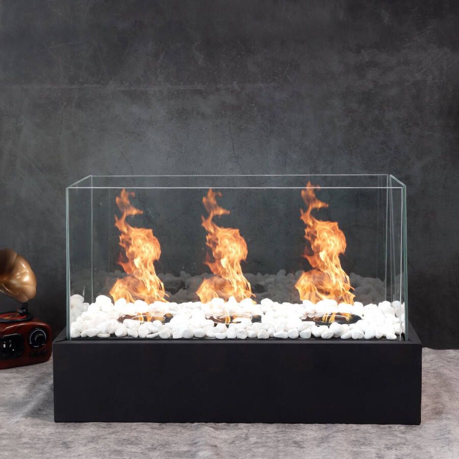 Fiérza Luxe Sfeerhaard Tafelhaard 46CM Incl. Decoratiestenen Buitenhaard Binnen & Buiten Bio-Ethanol Haarden