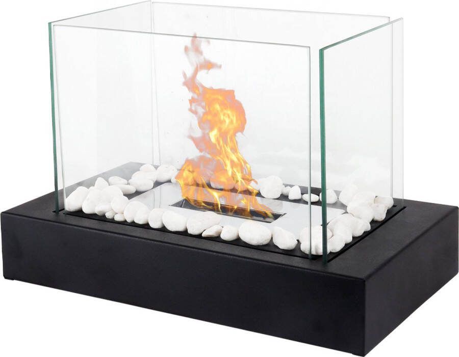 Fiérza Tafelhaard 35CM Sfeerhaard Met Decoratiestenen Buitenhaard Binnen & Buiten Bio-Ethanol Haarden