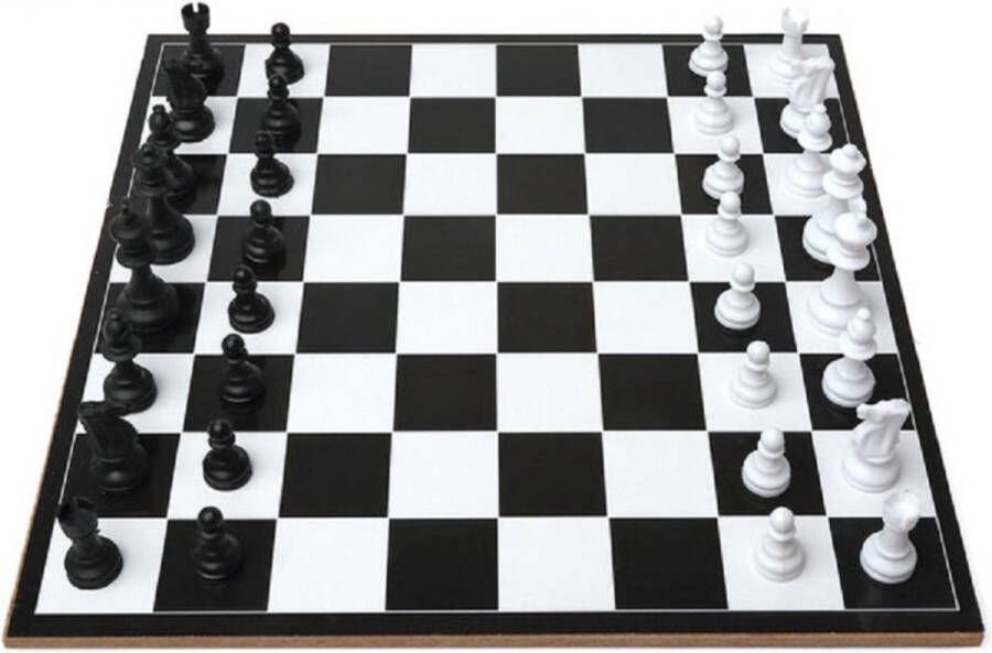 Shoppartners Reisspellen bordspellen 2-in-1 set van schaken en erger je niet 35 x 30 cm Denkspellen