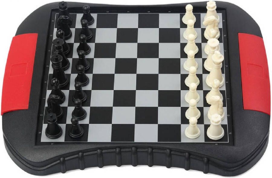Fiesta carnavales Reisspellen bordspellen magnetisch schaakspel schaken set 23 x 17 cm