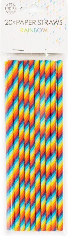 Fiesta Rietjes Regenboog Gestreept Papier 20st