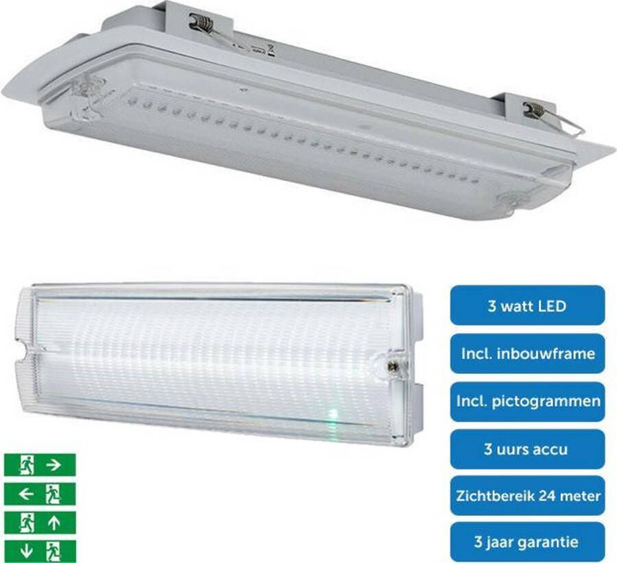 Fifty Lighting Noodverlichting vluchtwegverlichting Inbouw IP65