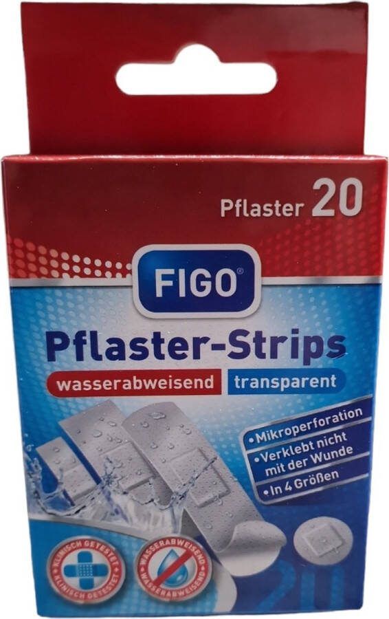 Figo waterafstotende pleisters 20 stuks Transparant