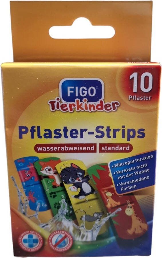 Figo waterafstotende pleisters voor kinderen Dieren 10 stuks