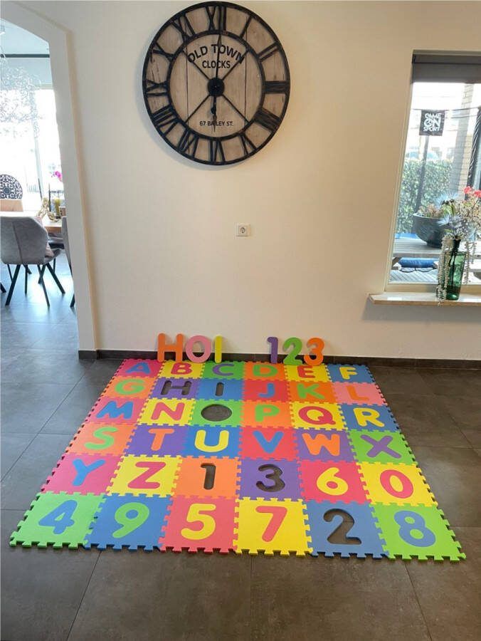 Figuretta Speelmat XL Puzzelmat 86 delig Puzzel Alfabet en Cijfers 180 x 180 cm