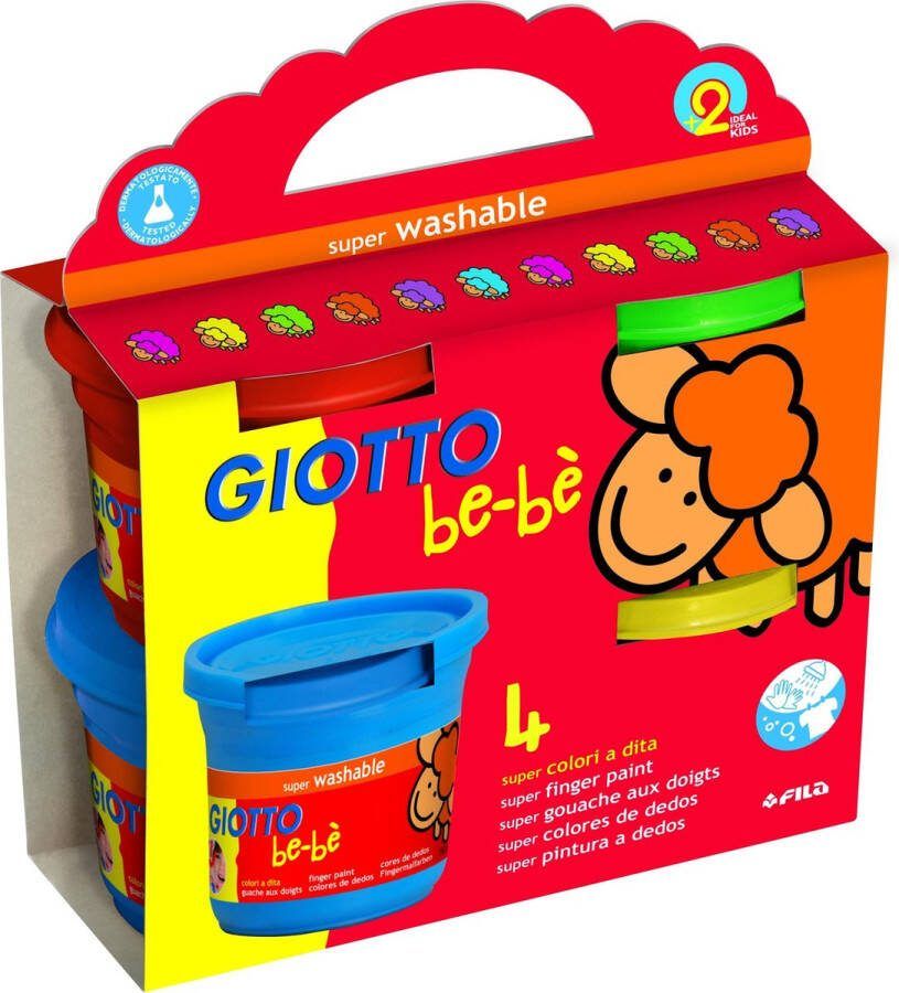 Giotto Set van 4 potten vingerverf (4x 150 ml)