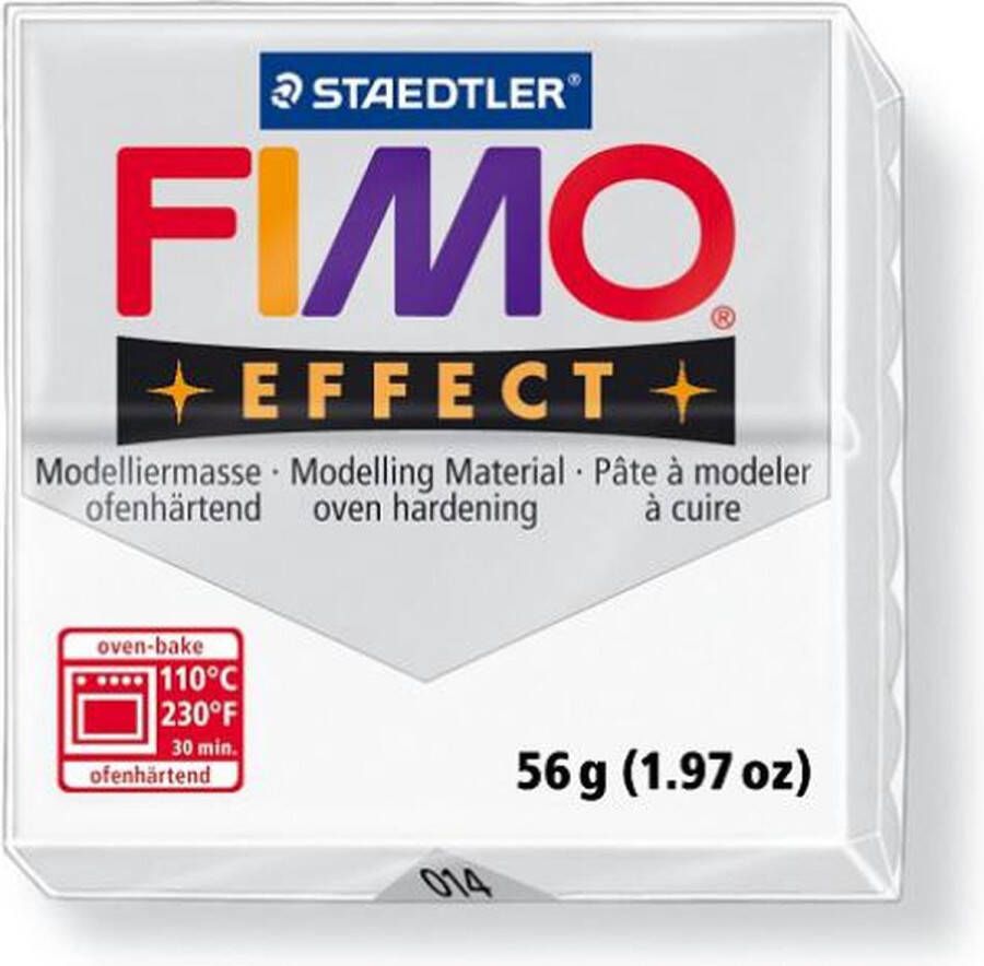 Fimo effect 8020 ovenhardende boetseerklei standaard blokje 57 g transparant