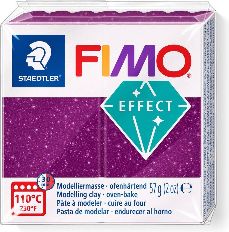 Fimo effect ovenhardende boetseerklei standaard blokje 57 g galaxy violet