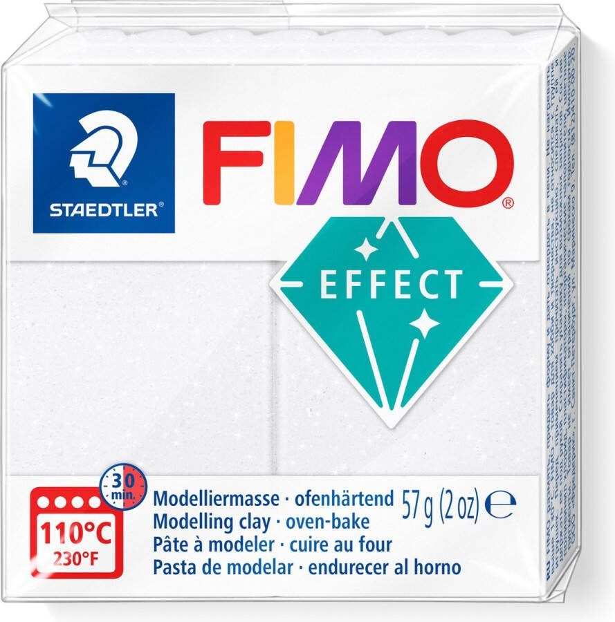Fimo effect ovenhardende boetseerklei standaard blokje 57 g galaxy wit