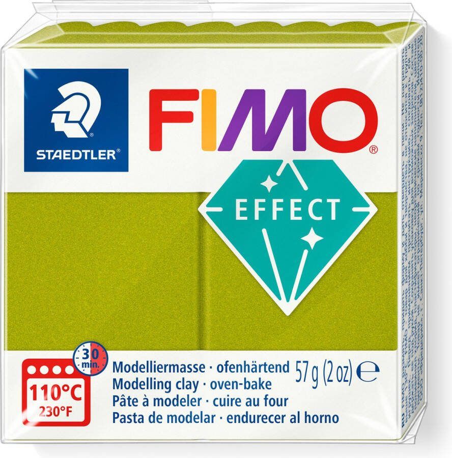 Fimo effect ovenhardende boetseerklei standaard blokje 57 g metallic groen