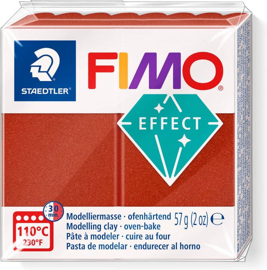 Fimo effect ovenhardende boetseerklei standaard blokje 57 g metallic koper