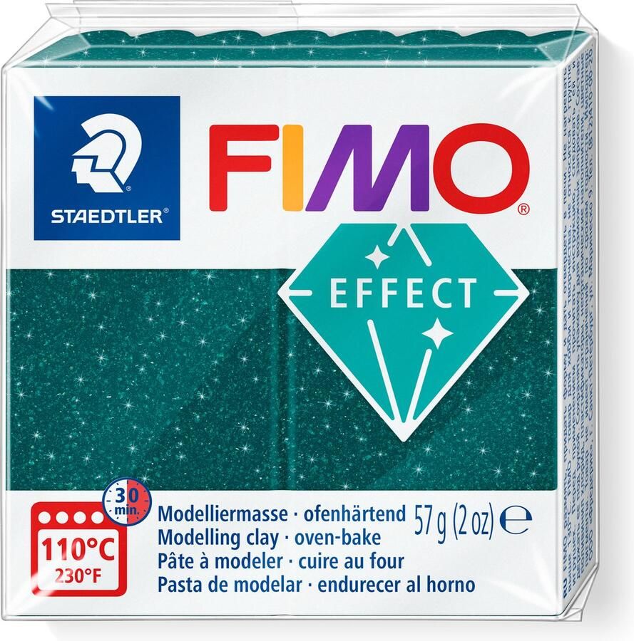 Fimo effect ovenhardende boetseerklei standaard blokje 57 g galaxy groen