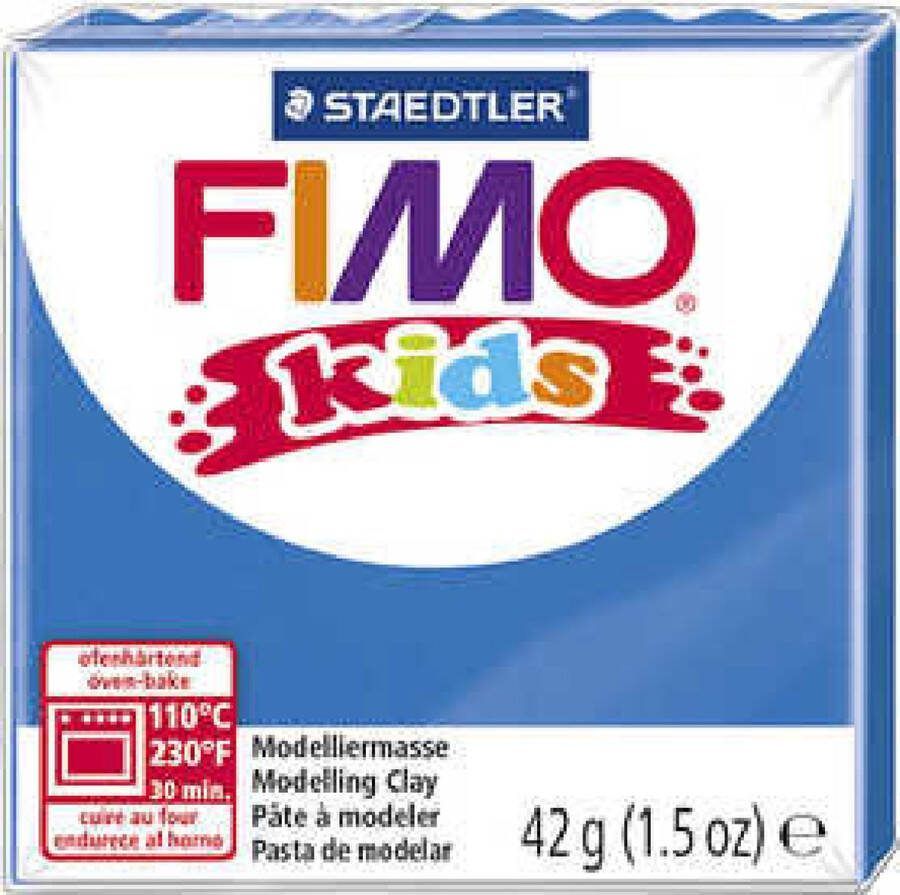 Fimo Kids Boetseerklei Blauwe Klei Kinderklei Bakklei Kindvriendelijk Zacht En Kneedbaar Blauw 42 Gram 1 Pakje