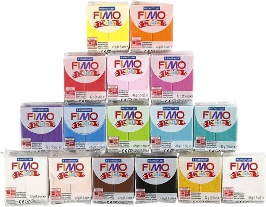 Fimo Kids Boetseerklei Kleuren Klei Kinderklei Bakklei Kindvriendelijk Zacht En Kneedbaar Kleuren 42 Gram 32 Pakjes