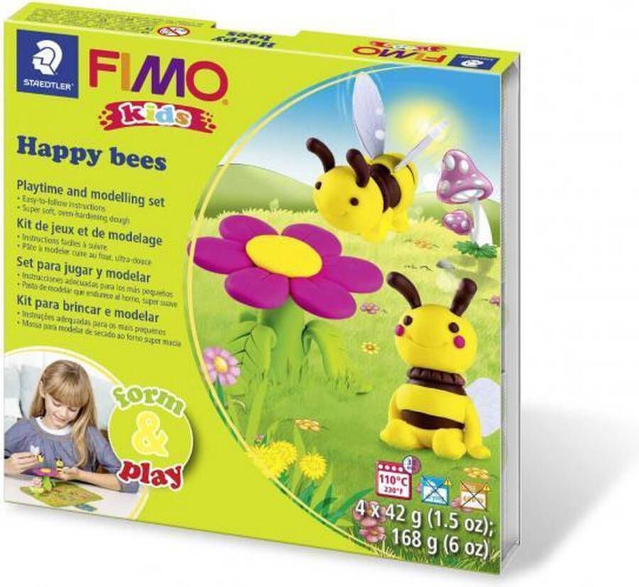 Fimo kids 8034 ovenhardende boetseerklei Form&Play set Happy Bees
