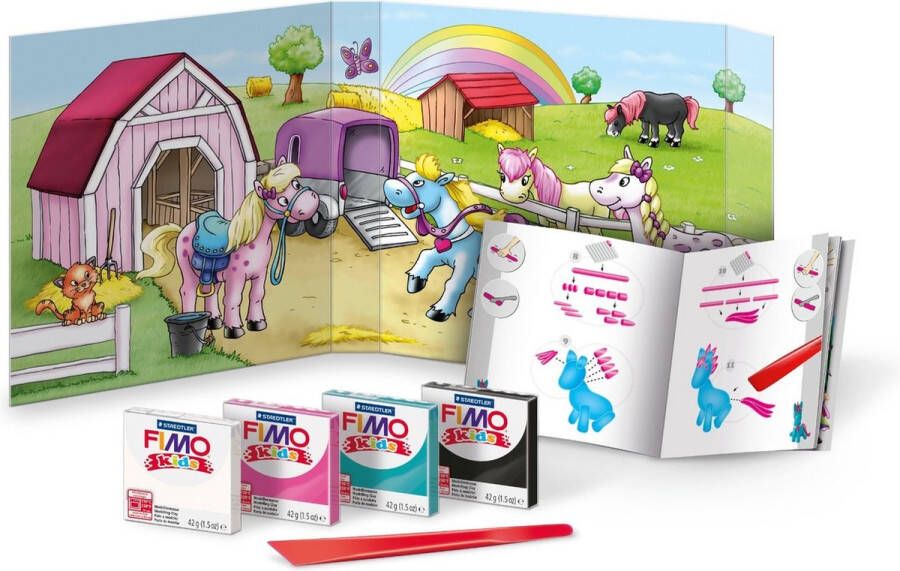 Fimo kids 8034 ovenhardende boetseerklei Form&Play set Pony