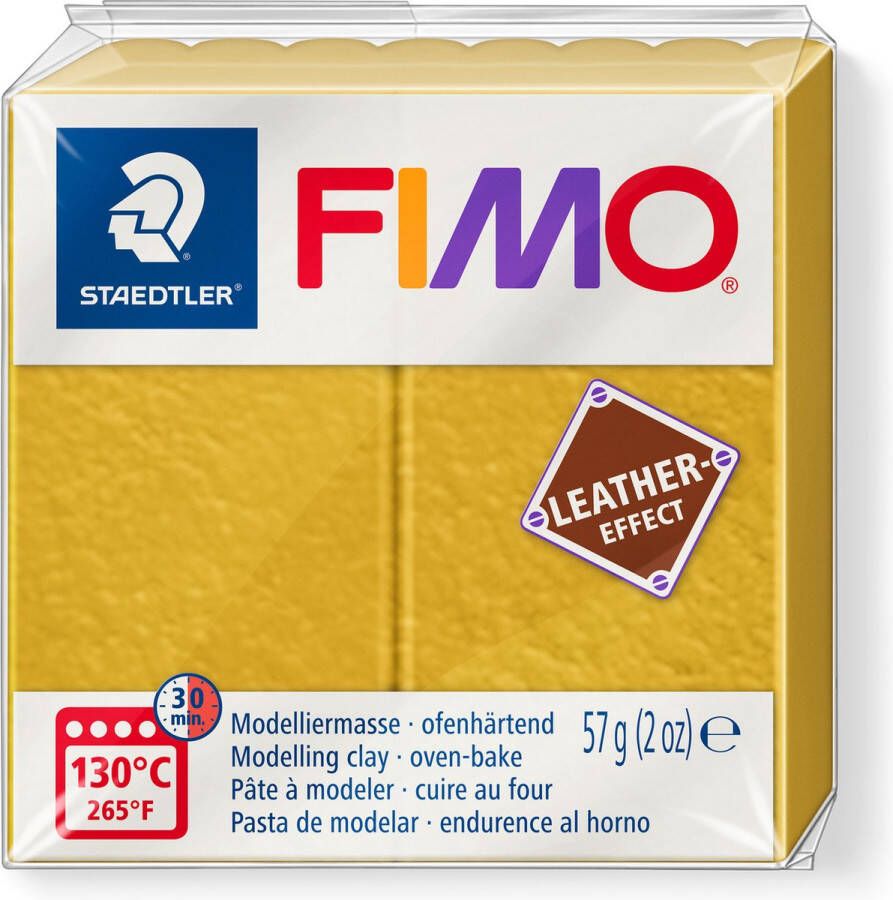 Fimo leather-effect ovenhardende boetseerklei standaard blokje 57 oker