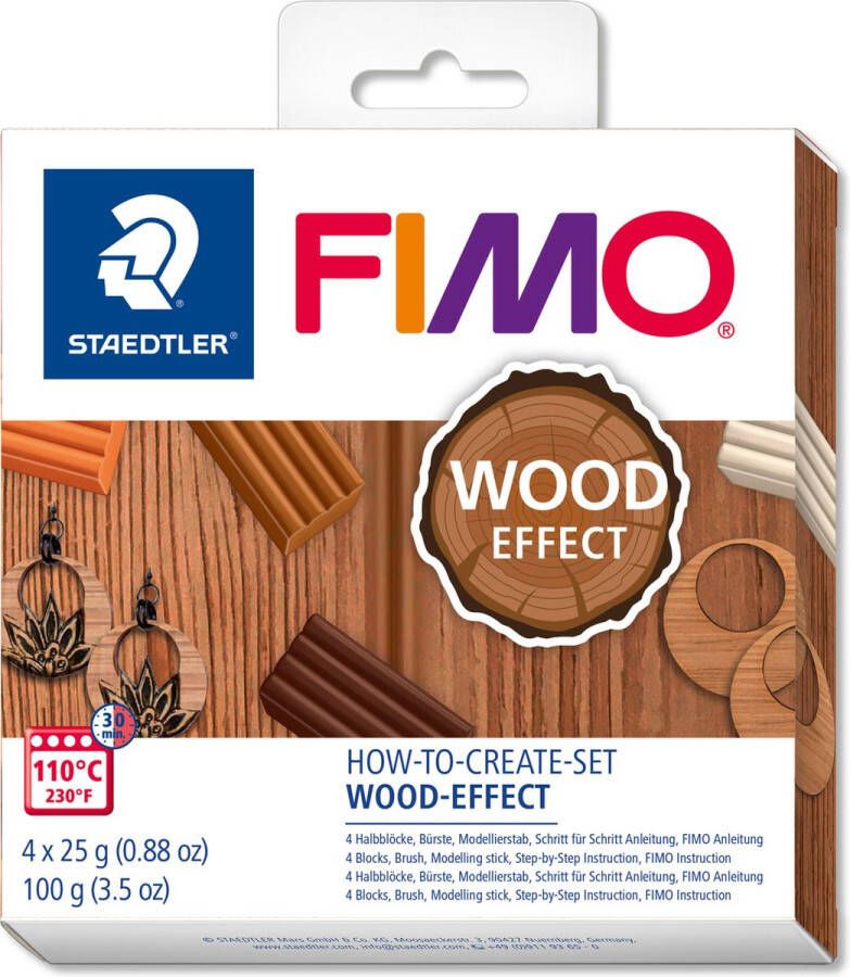 Fimo ovenhardende boetseerklei how-to-create-set wood-effect