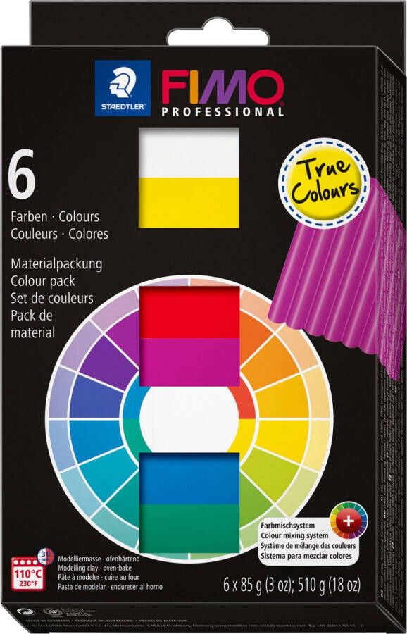 Fimo professional 8003 ovenhardende boetseerklei materiaal pack Set True Colours