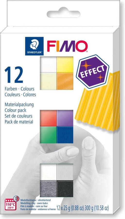 Fimo effect set ovenhardende boetseerklei colour pack 12 st