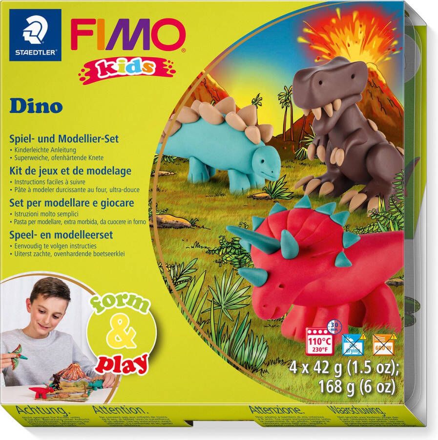 Fimo kids 8034 ovenhardende boetseerklei form&play set Dino