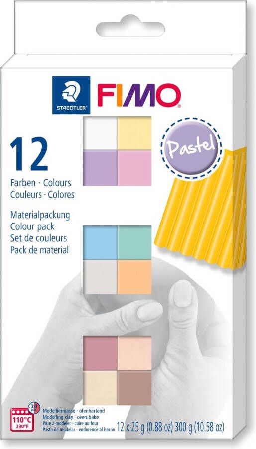 FIMO STAEDTLER Fimo soft colour pack 12 pastel colours 8023 C12-3 12x25gr (04-19)