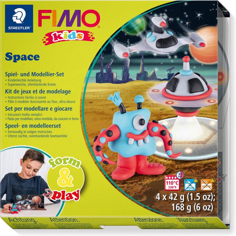 Fimo kids 8034 ovenhardende boetseerklei Form&Play set Ruimtemonster
