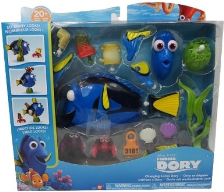 Finding Dory (Disney) FindingDory speelfiguren set met 2 krabben verander Finding dory van gezicht en vin maak je favoriete model