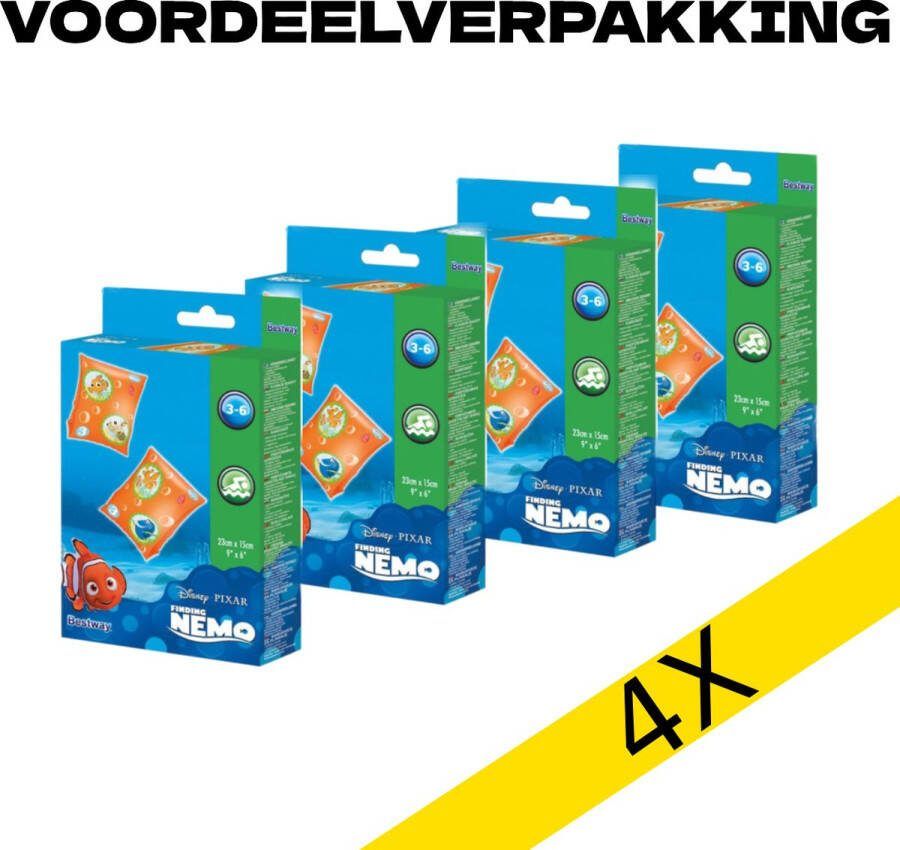 Finding Nemo 4x zwembandjes voor 3-6 jaar 23x15cm VOORDEELVERPAKKING