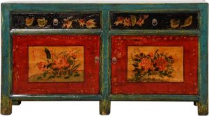 Fine Asianliving Antiek Chinees Dressoir Handbeschilderd B142xD39xH80cm Chinese Meubels Oosterse Kast