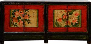 Fine Asianliving Antiek Chinees Dressoir Handbeschilderd B178xD38xH84cm Chinese Meubels Oosterse Kast