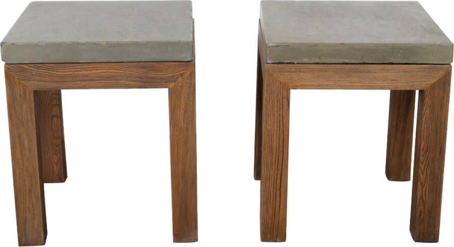 Fine Asianliving Antiek Chinese Sidetable Set 2 Stone W50xD50xH60cm Chinese Meubels Oosterse Kast