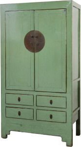 Fine Asianliving Antieke Chinese Bruidskast Mint High Gloss B103xD50xH188cm Chinese Meubels Oosterse Kast
