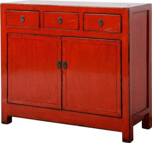 Fine Asianliving Antieke Chinese Dressoir Rood Glossy B108xD40xH96cm Chinese Meubels Oosterse Kast