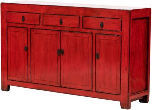 Fine Asianliving Antieke Chinese Dressoir Rood High Gloss B154xD40xH92cm Chinese Meubels Oosterse Kast