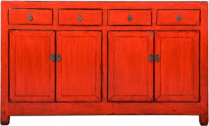 Fine Asianliving Antieke Chinese Dressoir Rood High Gloss B154xD40xH94cm Chinese Meubels Oosterse Kast