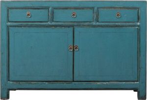 Fine Asianliving Antieke Chinese Dressoir Teal High Gloss B128xD40xH89cm Chinese Meubels Oosterse Kast