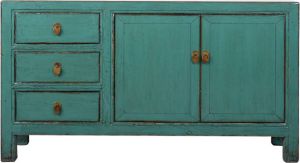 Fine Asianliving Antieke Chinese Dressoir Teal High Gloss B150xD40xH88cm Chinese Meubels Oosterse Kast